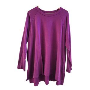 Eileen fisher Purple Tunic Tencel Raglan Tunic size 1X New Cozy Comfy